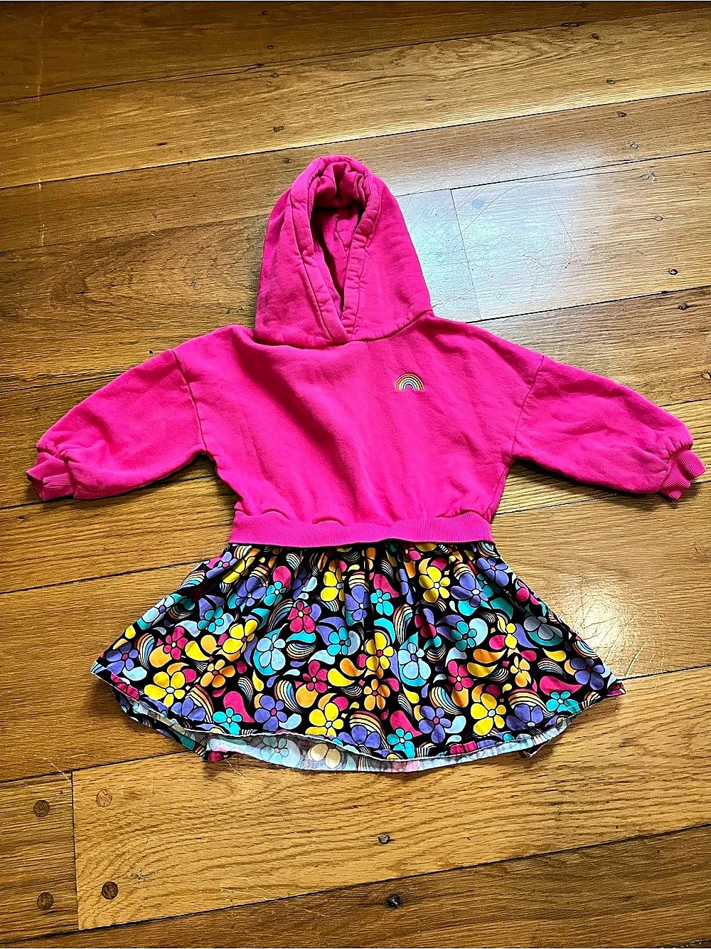 Little Bird by Jools Oliver Pink Sweat Mockable Hooded Dress Girls 4-5 years